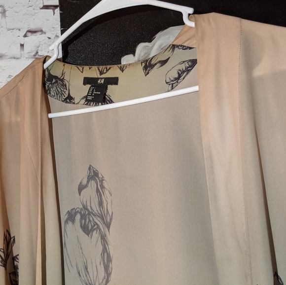 H&M Ombre Watercolor Floral Shawl Kimono Jacket - Picture 15 of 16
